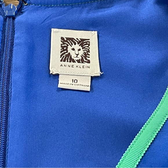 NWT ANNE KLEIN BLUE GREEN SHEATH TANK DRESS SUMMER WEDDING OCCASION WORK OFFICE - Picture 10 of 16